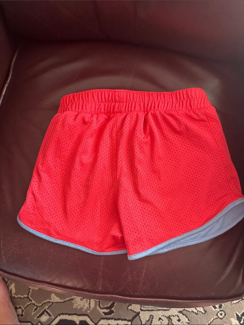 Kids Red Athletic Mesh Shorts